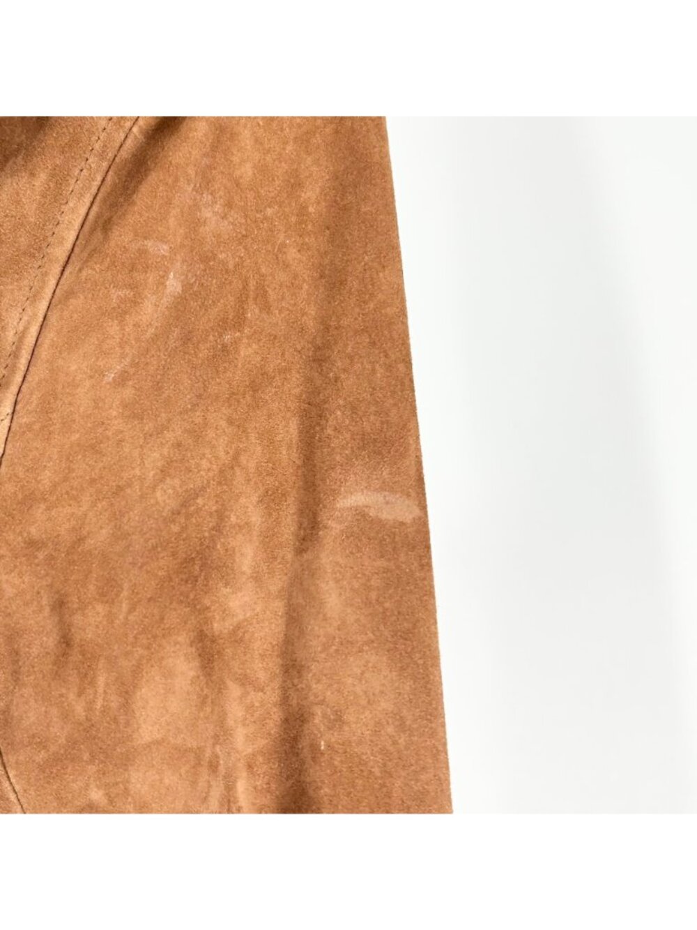 Sezane Zig Goat Leather Moto Jacket in Camel Suede - Picture 9 of 10